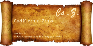 Csánitz Zita névjegykártya