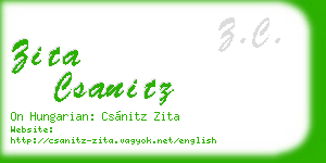 zita csanitz business card